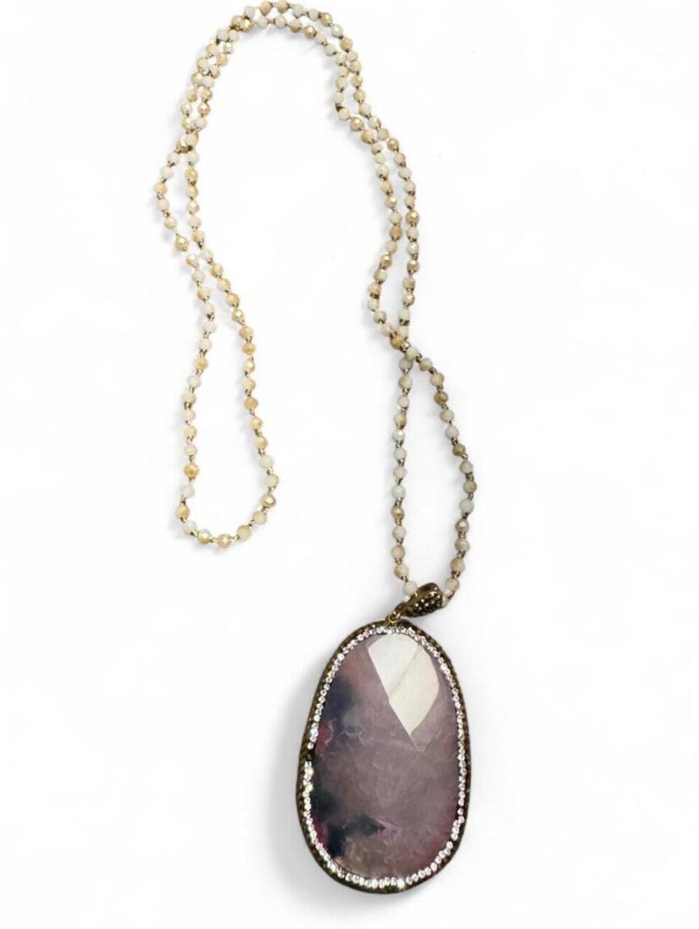 Pink Druzy Agate Necklace